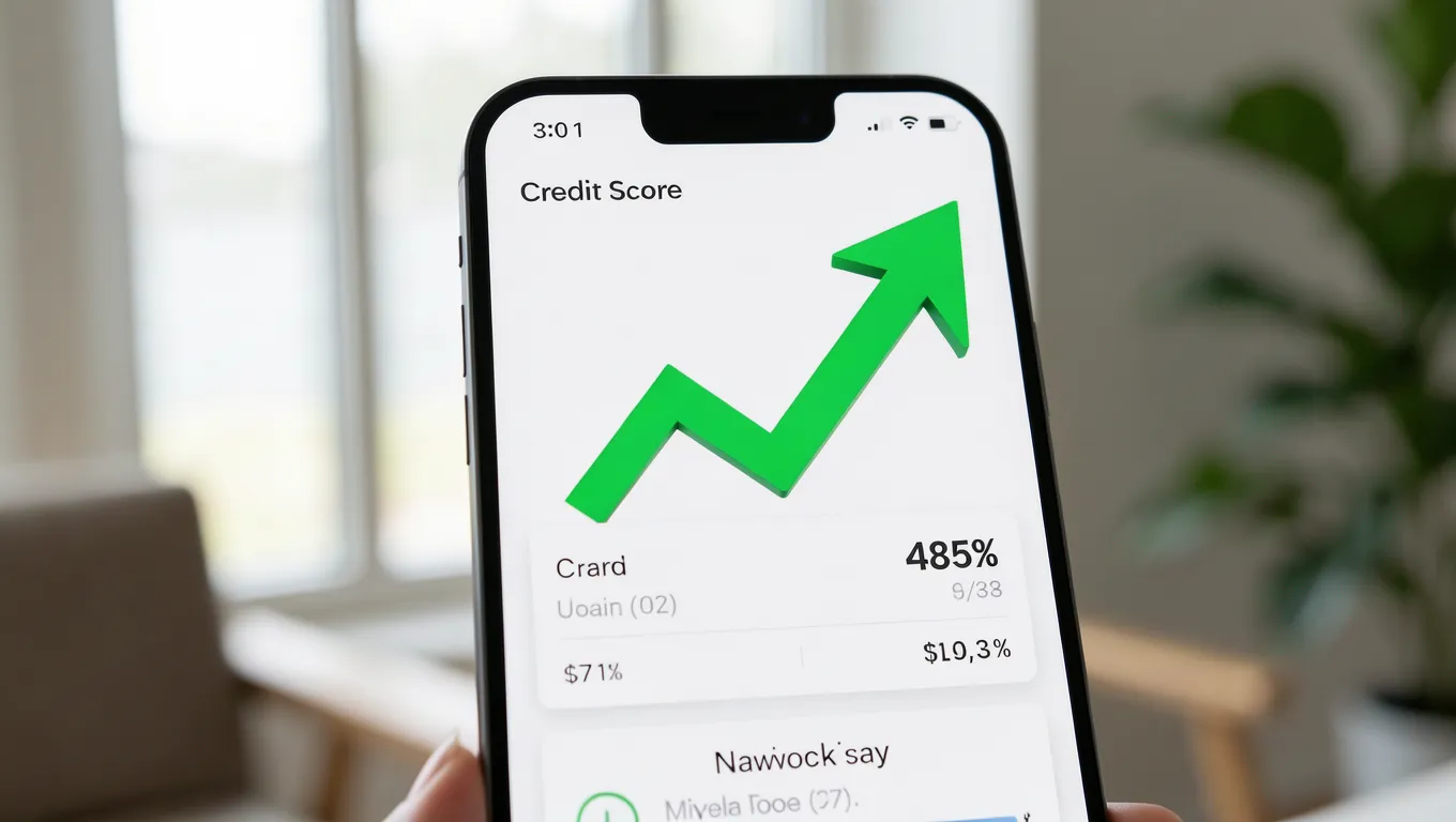 Digital credit score dashboard illustrating the process of avoiding declines by repairing credit