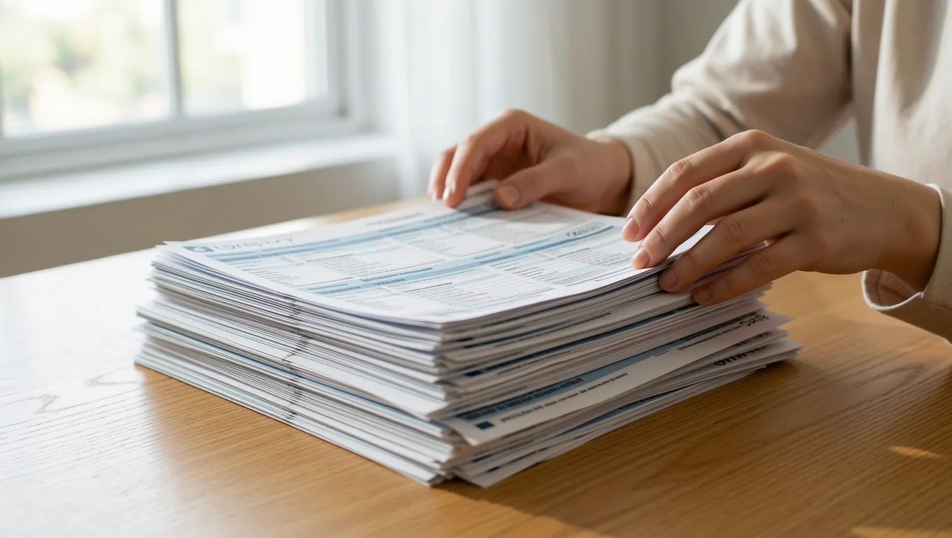 Managing bills while undergoing credit repair is in place with organized documents.