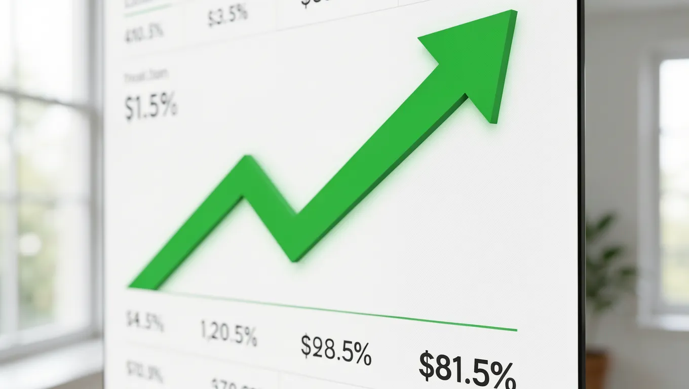 Digital dashboard showing rising credit score via a credit repair system