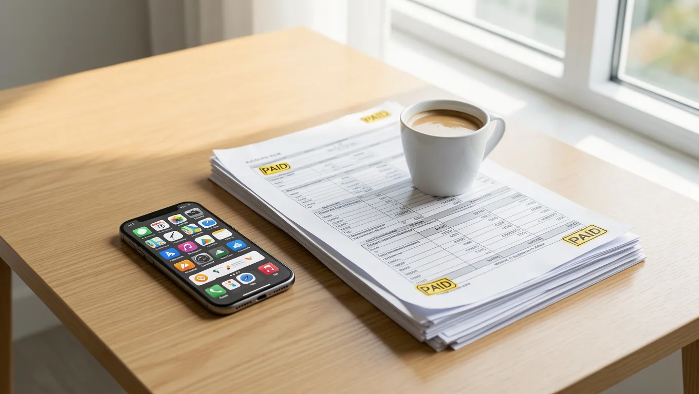 An organized workspace helping you manage creditors calling its time to repair credit.