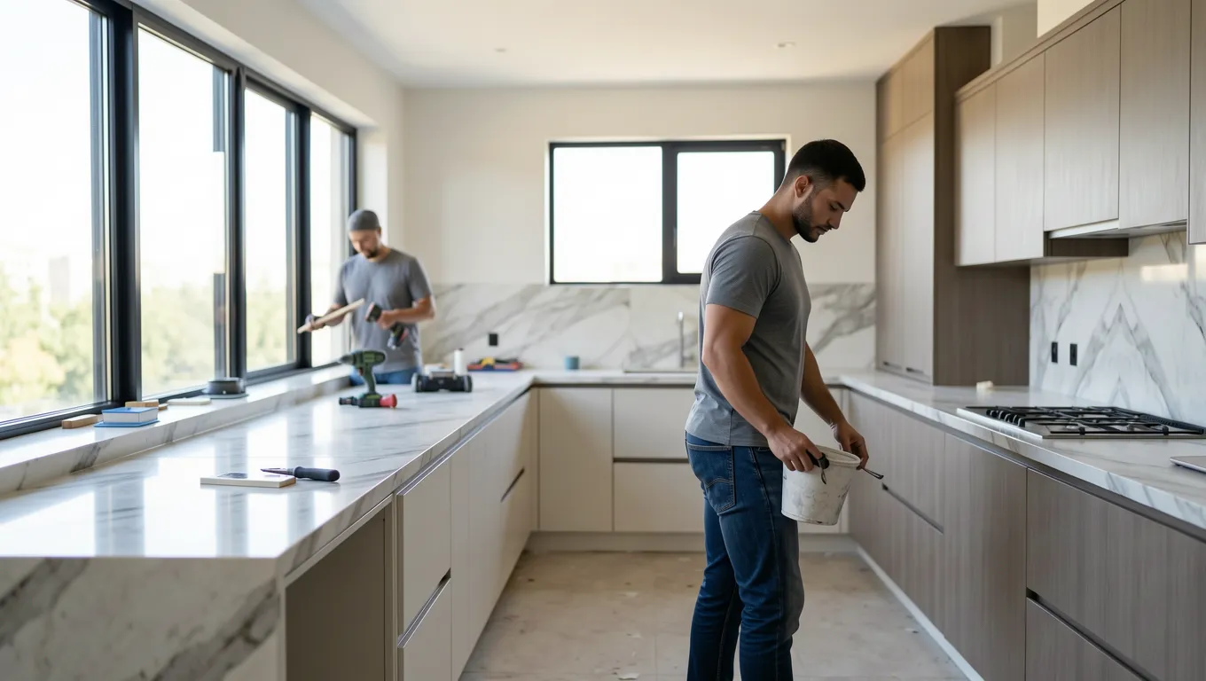 Modern kitchen remodeling project funded via personal loans up to 50000